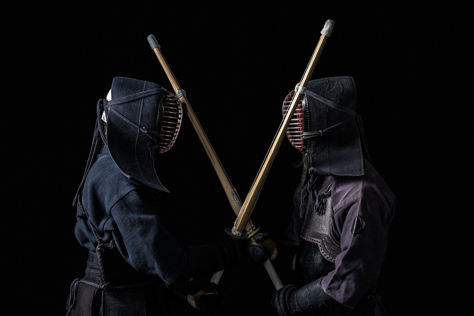 kendo fighters with bamboo swords